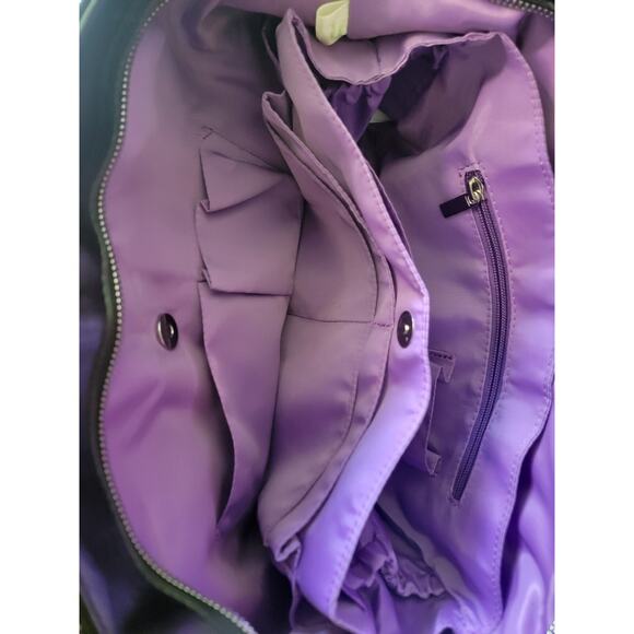 Lily Jade Anna Diaper Bag Black Vegan Leather Purple Lining Rare Discontinued🖤 - Picture 15 of 16